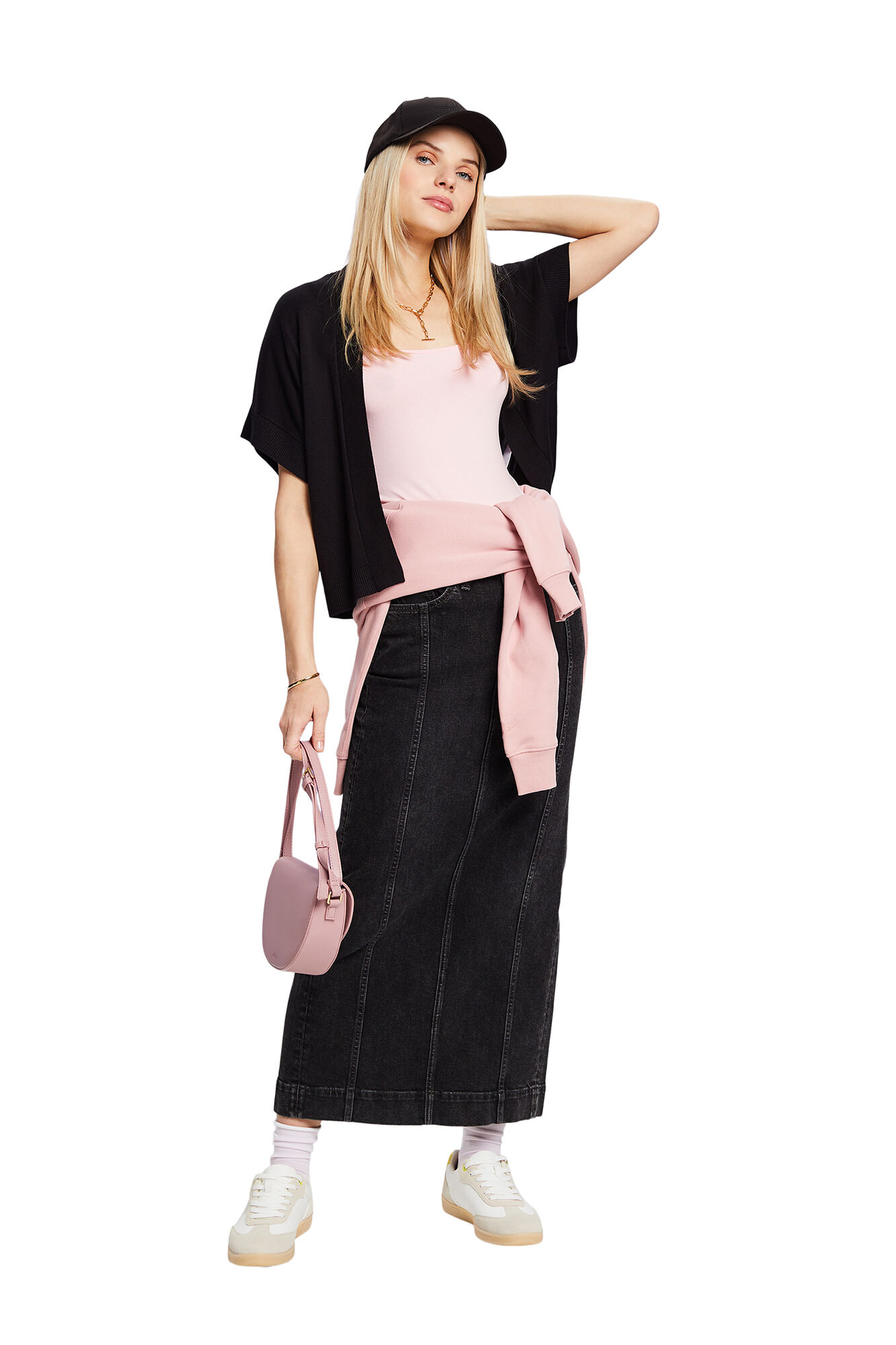 Esprit Casaco curto aberto tipo quimono Preto