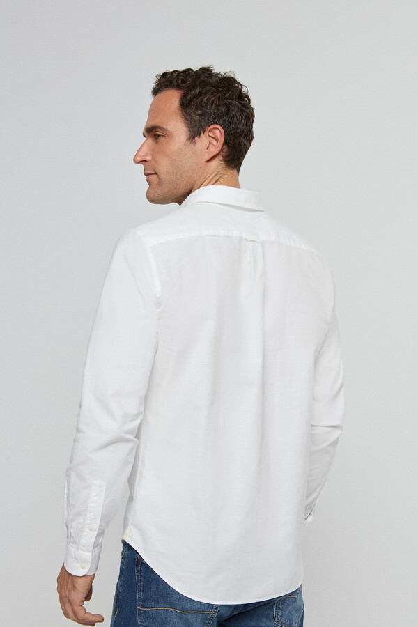 Cortefiel White shirt with button-down collar White