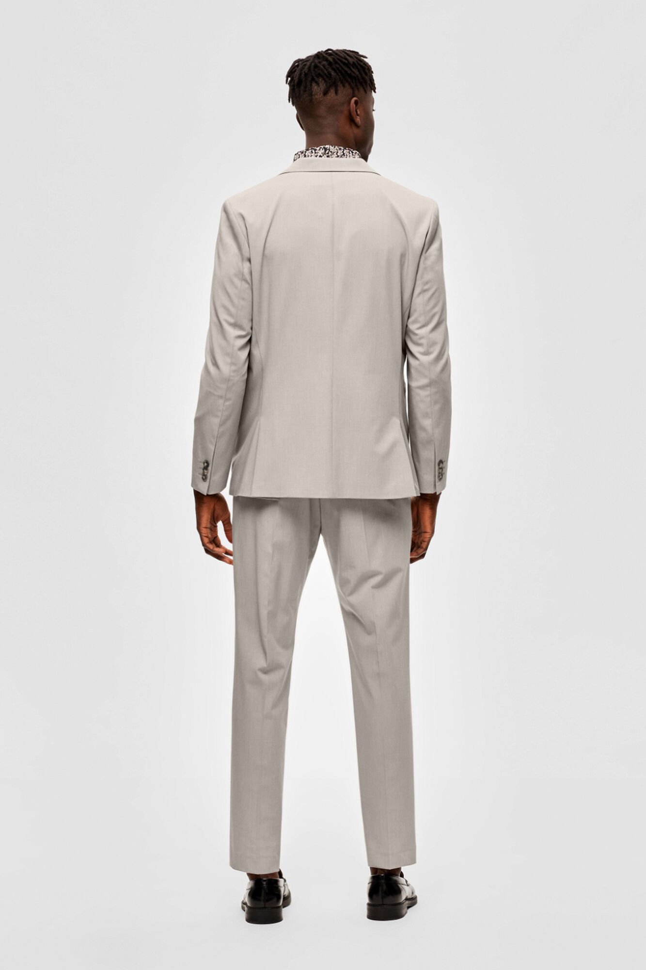 Selected Slim fit blazer made from recycled materials. Grey