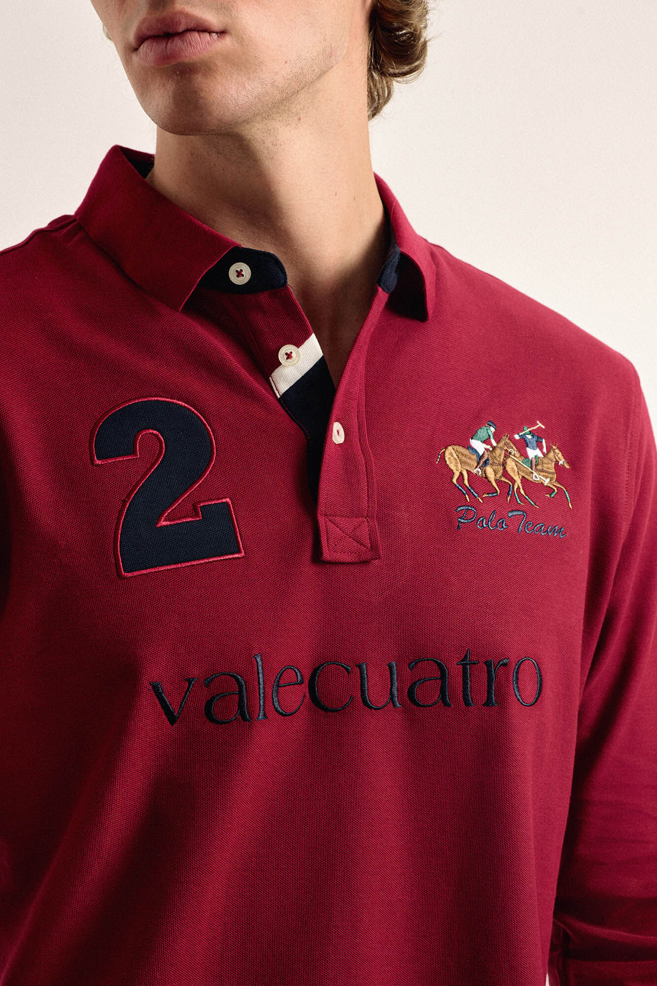 Valecuatro Valecuatro men's burgundy polo shirt Maroon