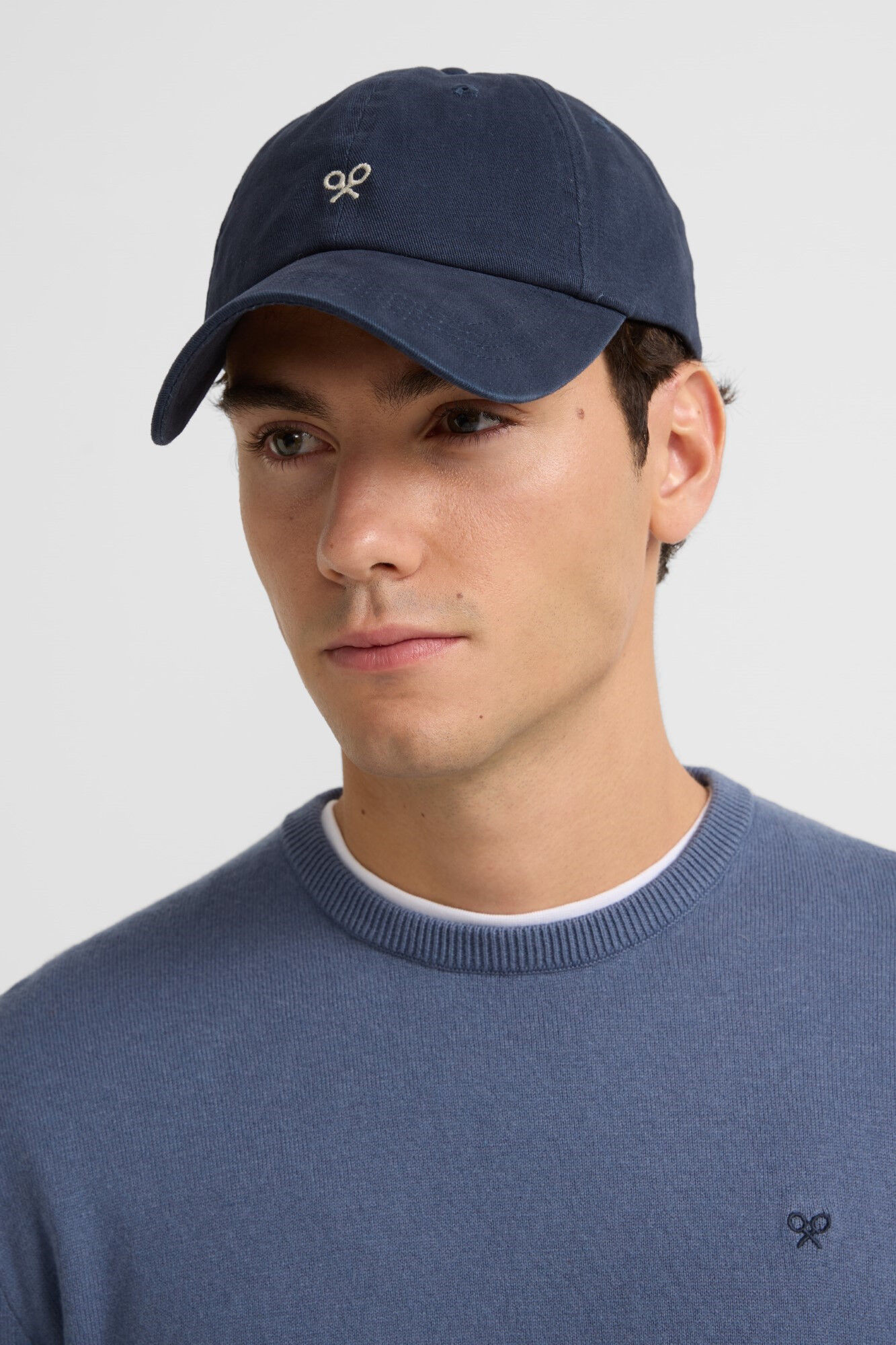 Silbon Jersey liso cuello redondo Azul