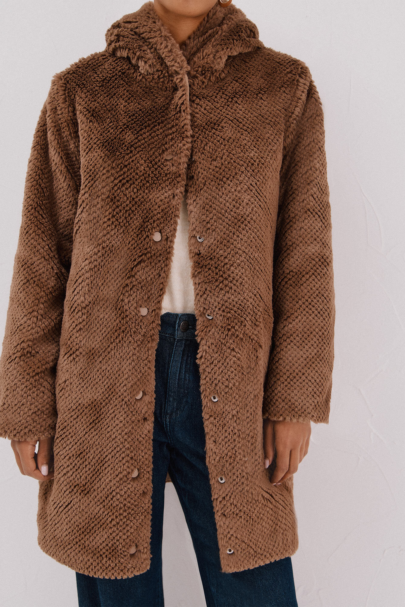 Cortefiel Abrigo largo reversible efecto pelo