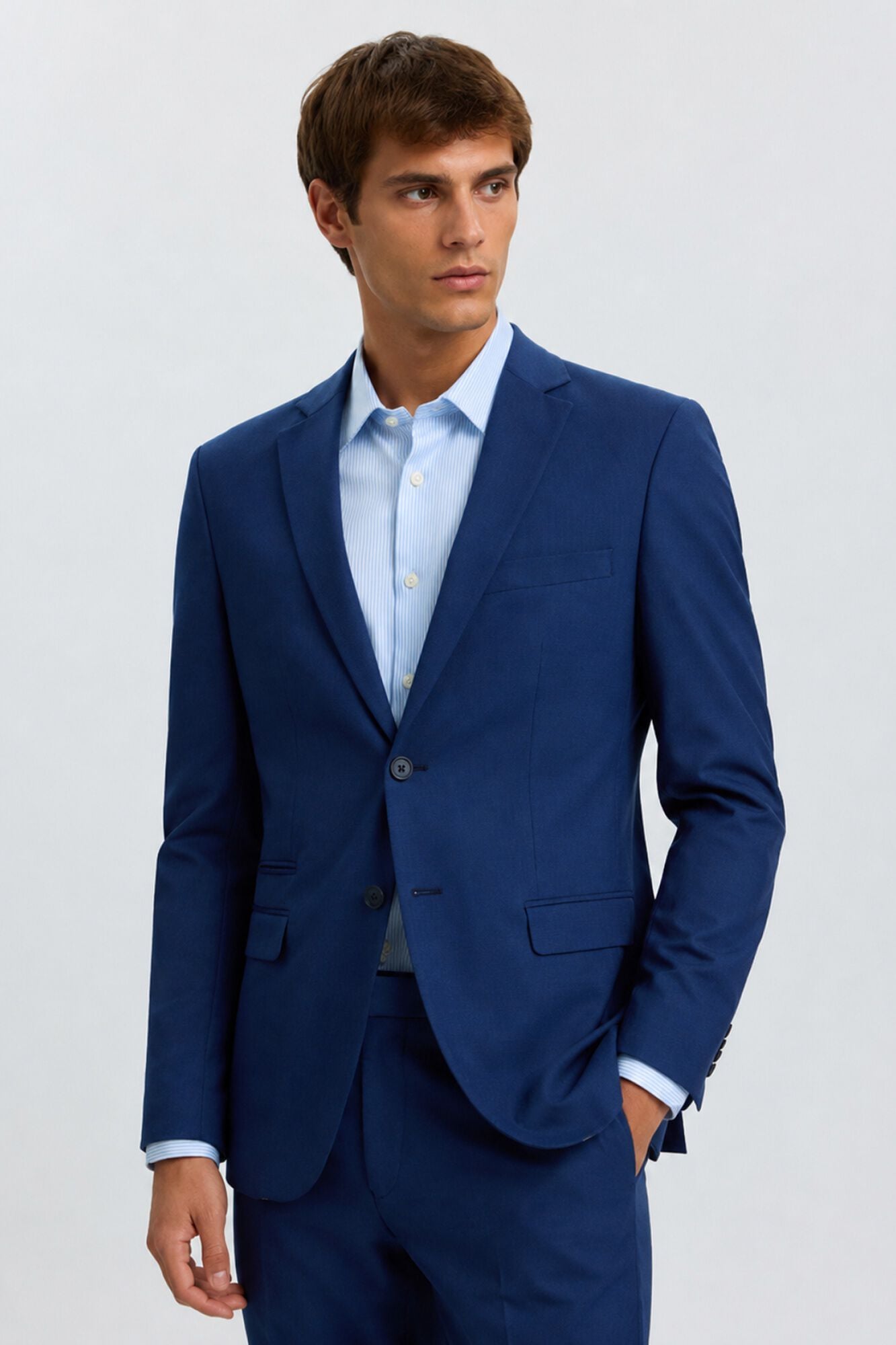 Selected Wool Slim Fit blazer Blue