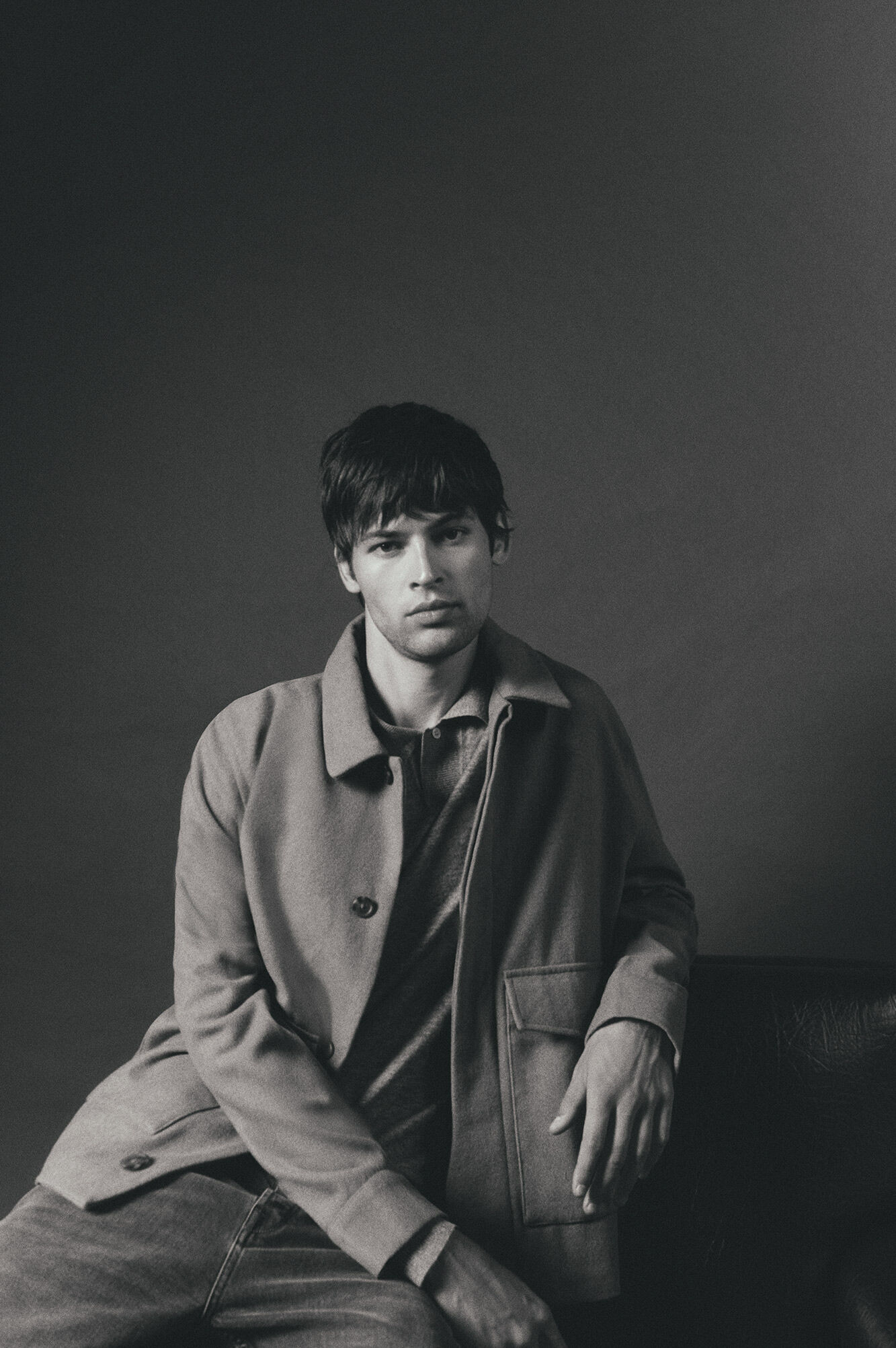 OOTO Blus&atilde;o de mistura de l&atilde; Castanho