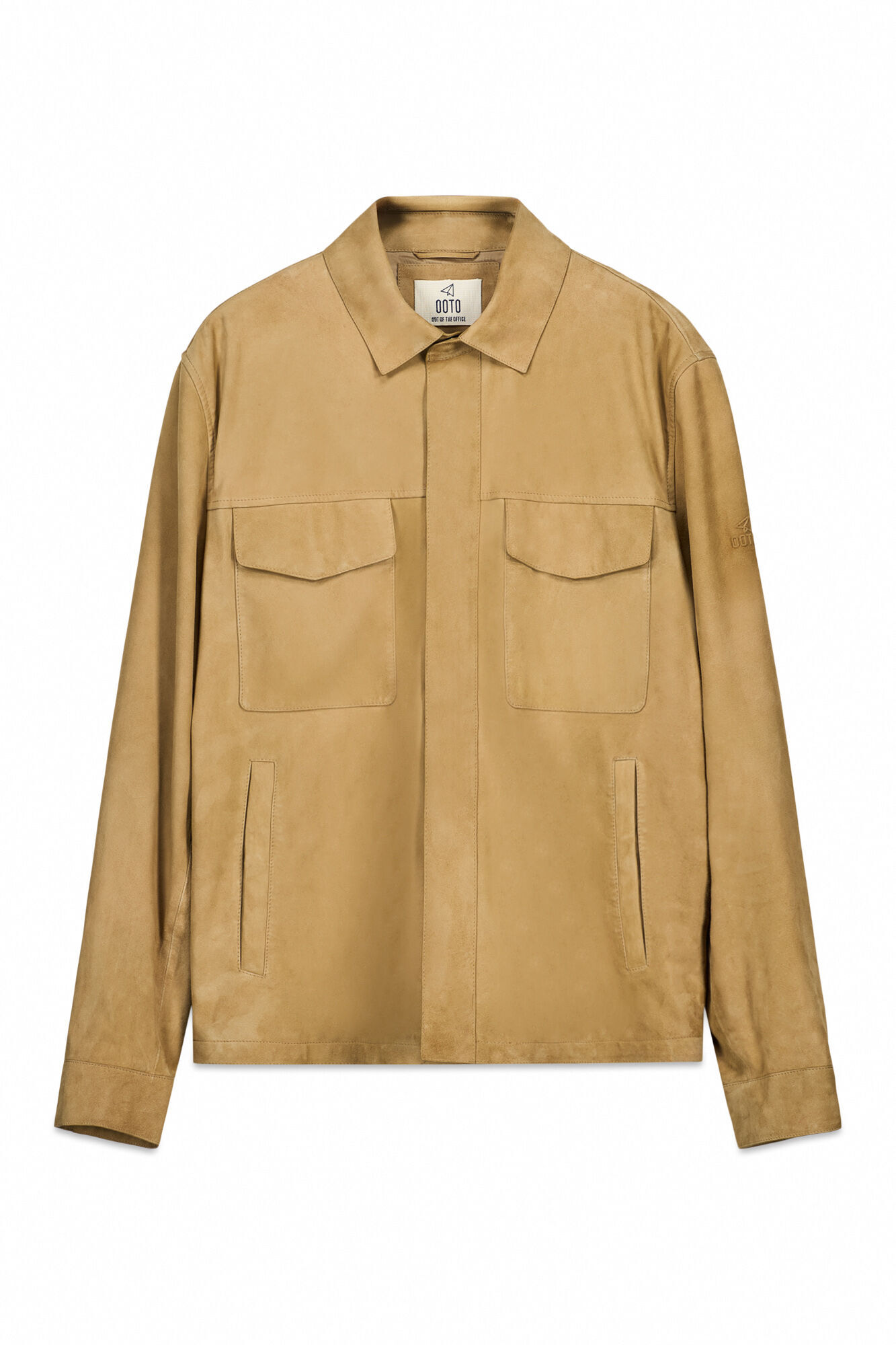 OOTO Sobrecamisa em camur&ccedil;a Tostado