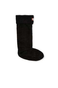Cortefiel Half Cardigan Tall boot sock Black