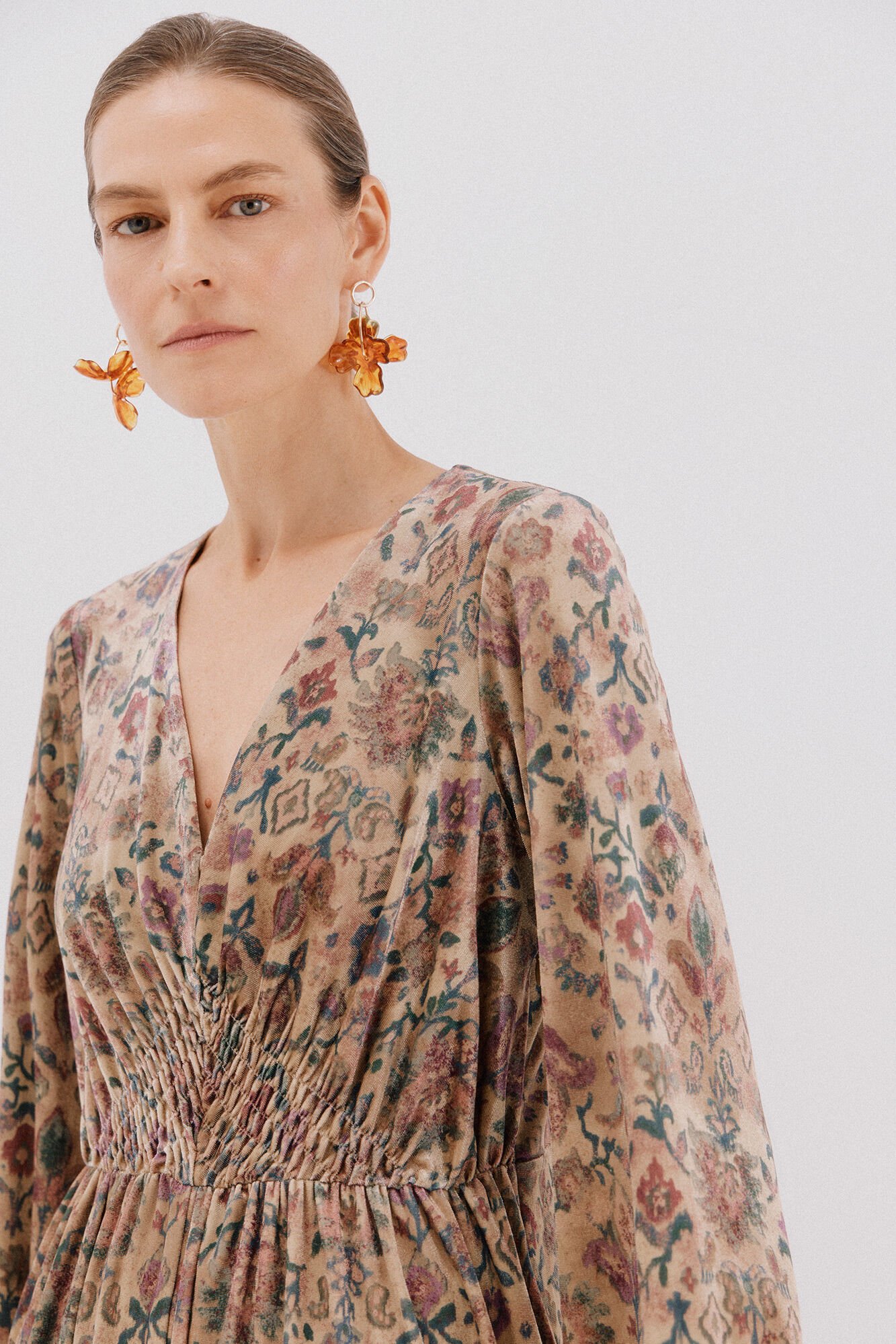 Cortefiel print velvet dress