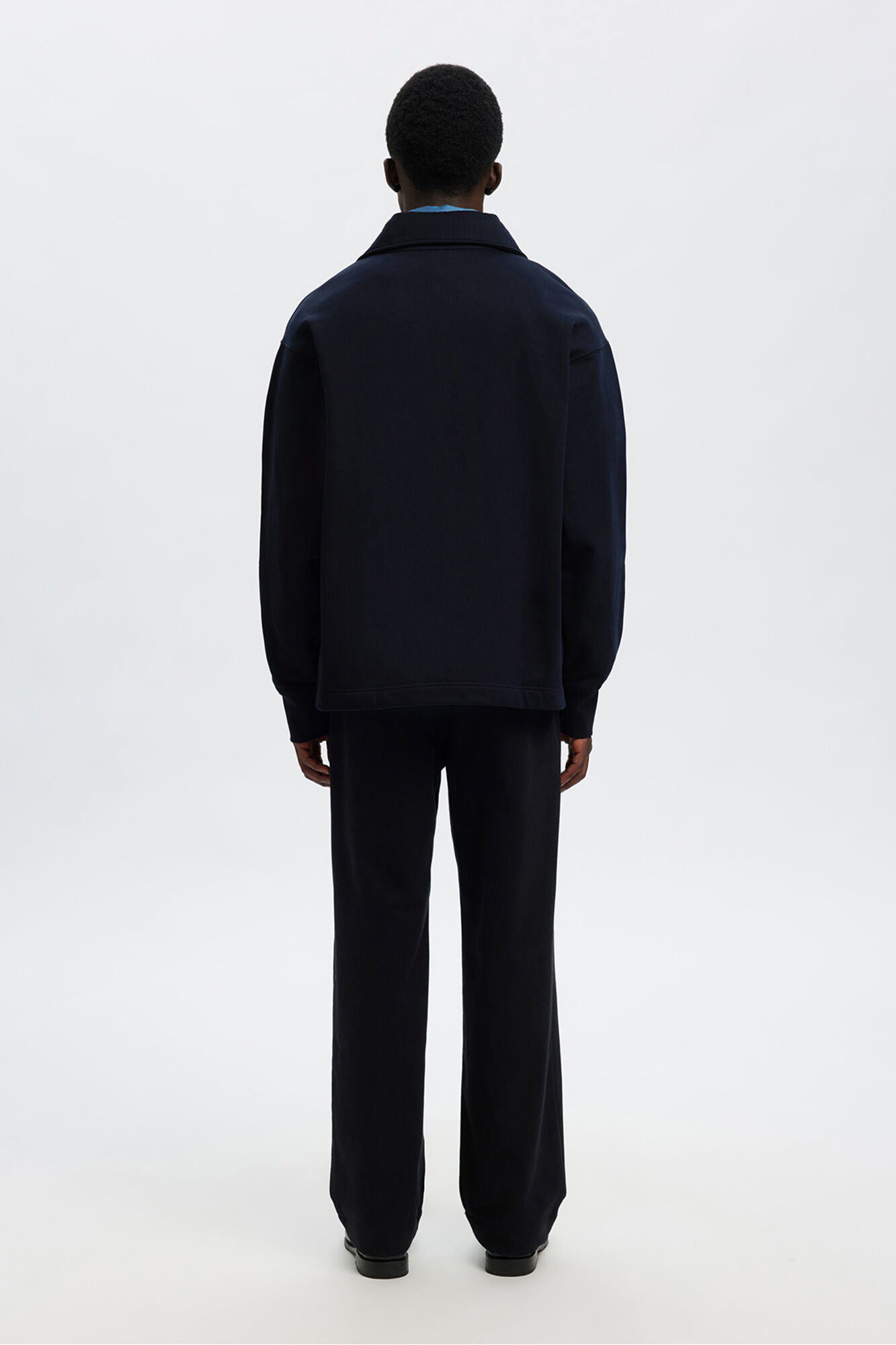 Selected Sweatshirt 100% algod&atilde;o org&acirc;nico com meia fecho-&eacute;clair  Azul