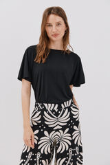 Cortefiel Camiseta básica fluida Negro