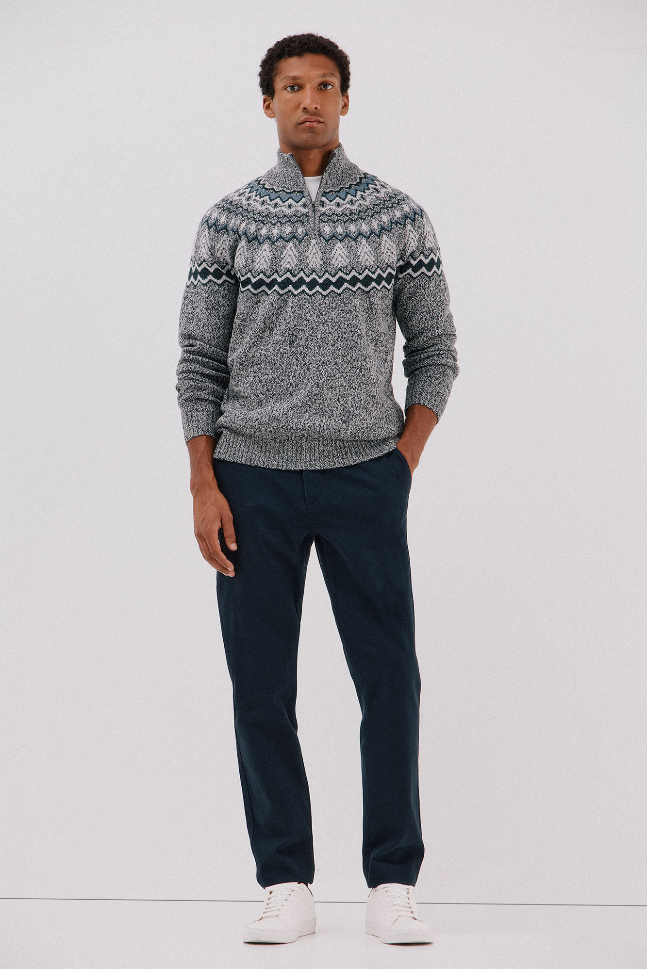 Cortefiel Slim-fit print chinos pants