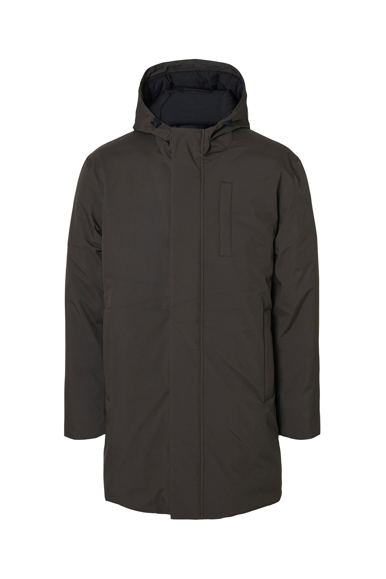 Selected Waterproof parka with hood Grey