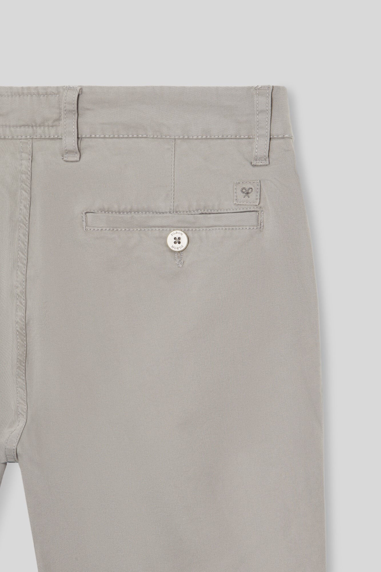 Silbon Mid-grey casual chinos Grey