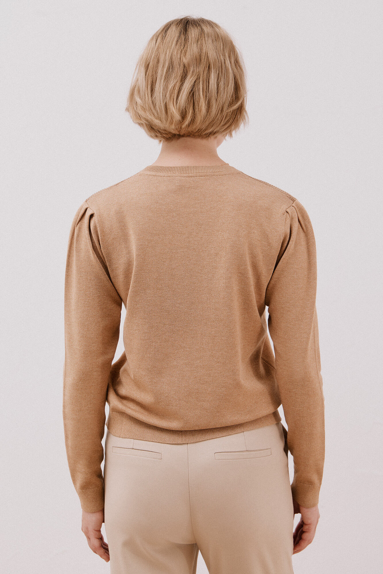 Cortefiel Jersey adorno volantes Beige