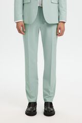 Selected Cal&ccedil;a de alfaiataria Slim Fit Azul