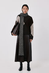 Cortefiel Faux leather midi skirt Dark brown