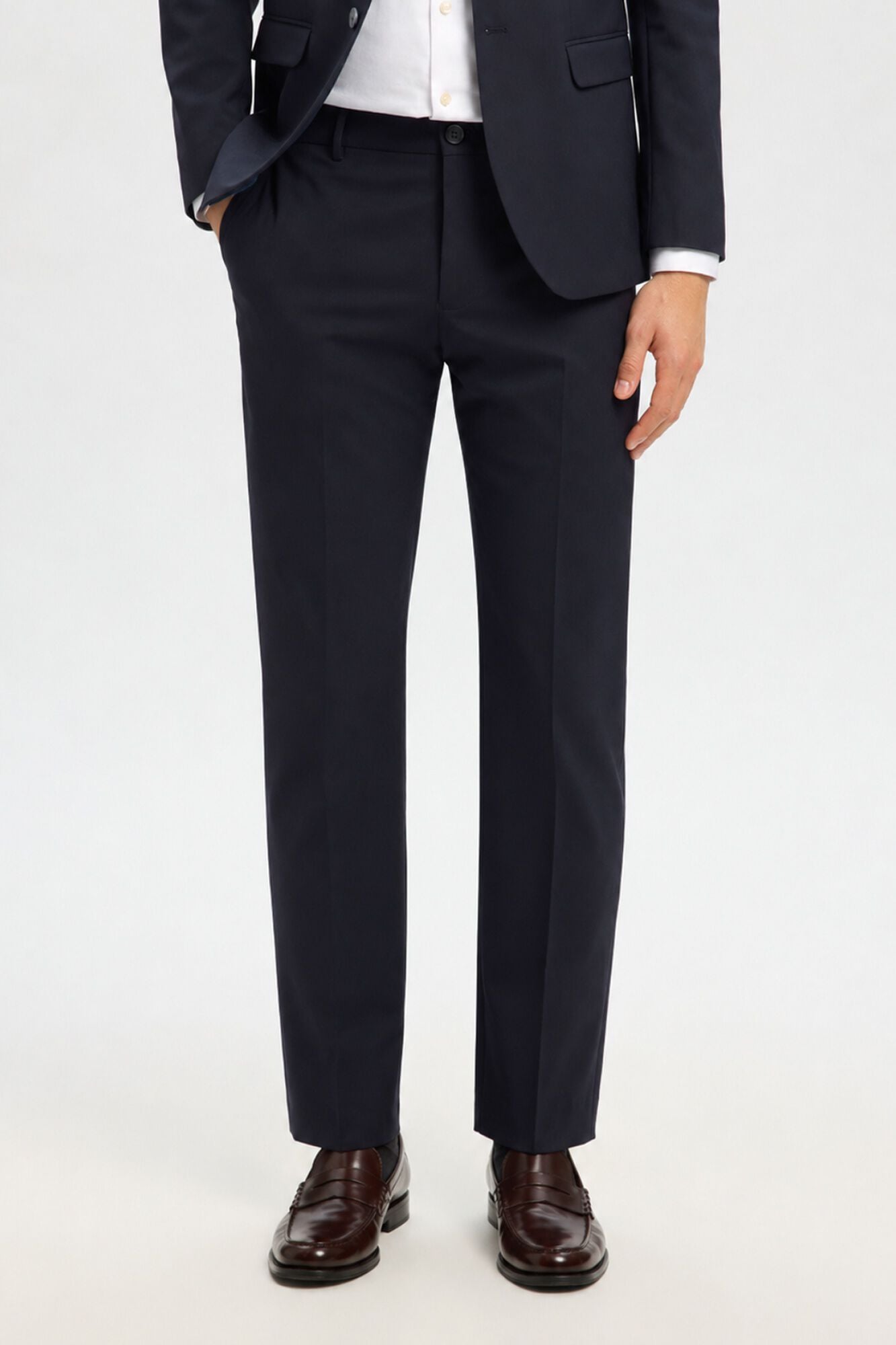 Selected Cal&ccedil;a de alfaiataria Slim Fit Azul