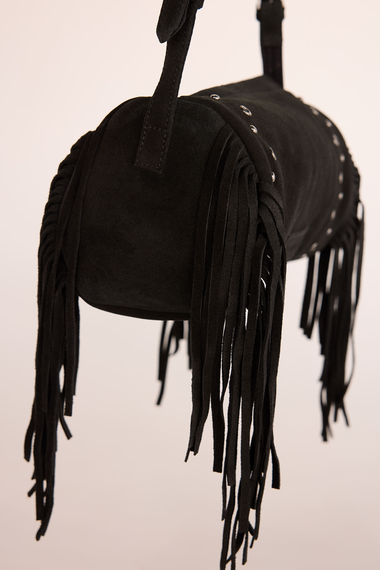 Slowlove Bolsa de barril com franjas Preto