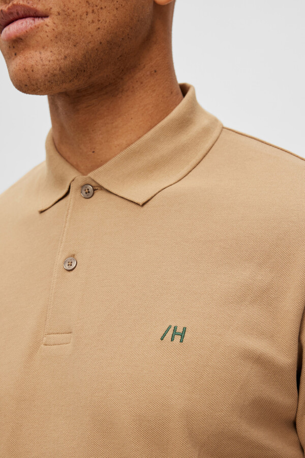 Cortefiel Short-sleeved 100% organic cotton polo shirt with embroidered logo Green