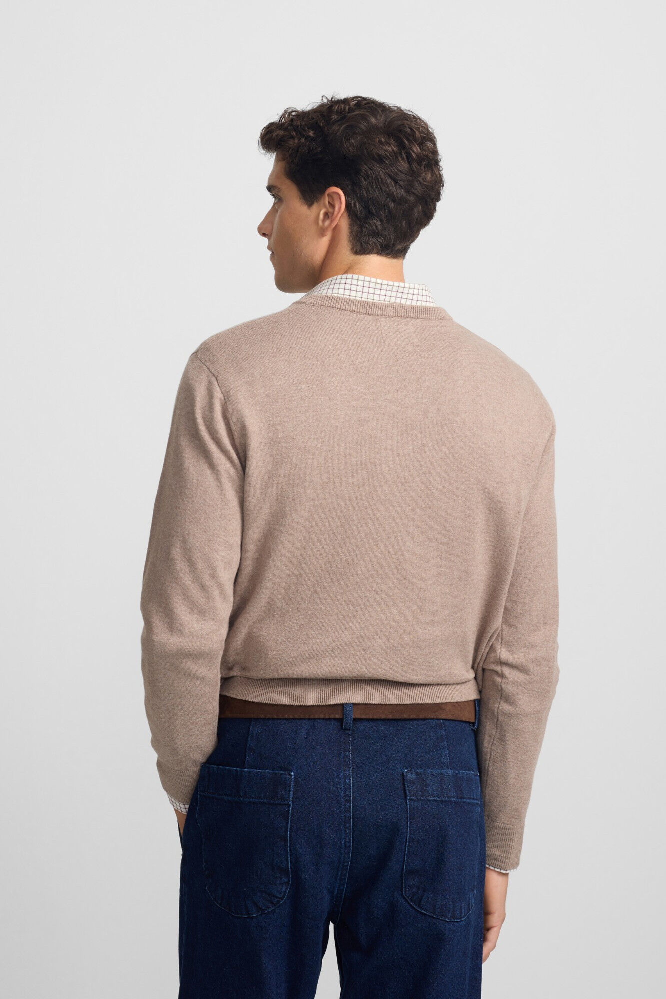 Silbon Camisola retr&ocirc; com gola em V Castanho