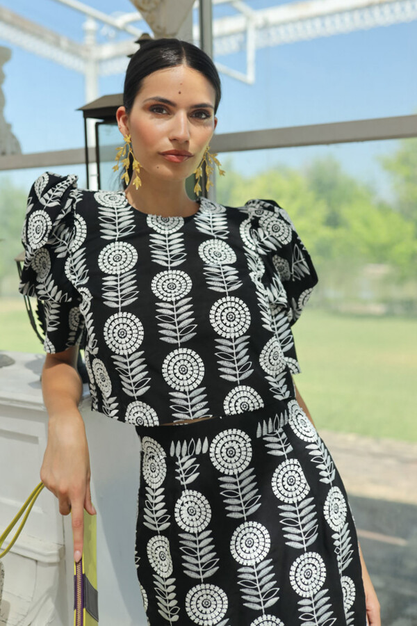 Blusas Fiesta Cortefiel Top De Manga Corta Con Volumen Camisas Y