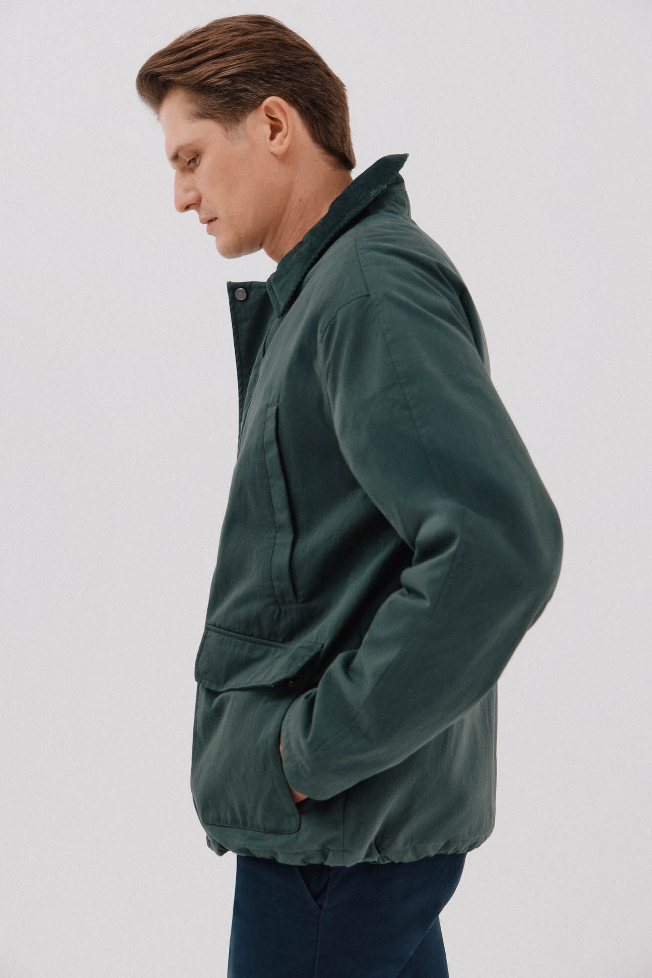 Cortefiel Jacket with combined neck Dark green