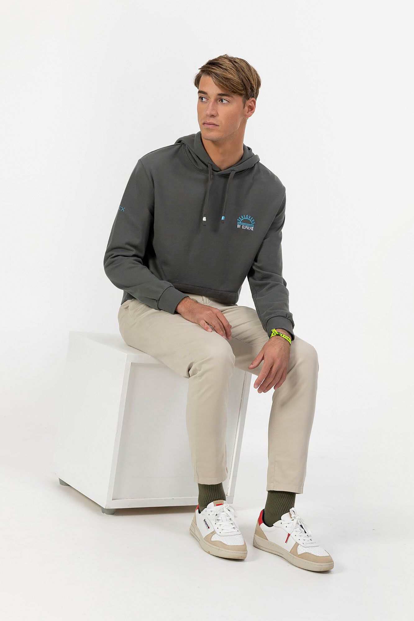 elPulpo Sweatshirt capuz com bordado Sealovers Cinzento