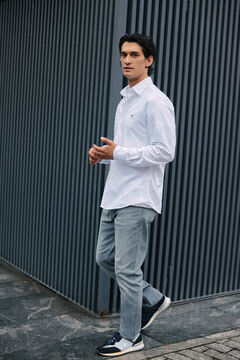 Cortefiel Slim fit plain Oxford shirt White