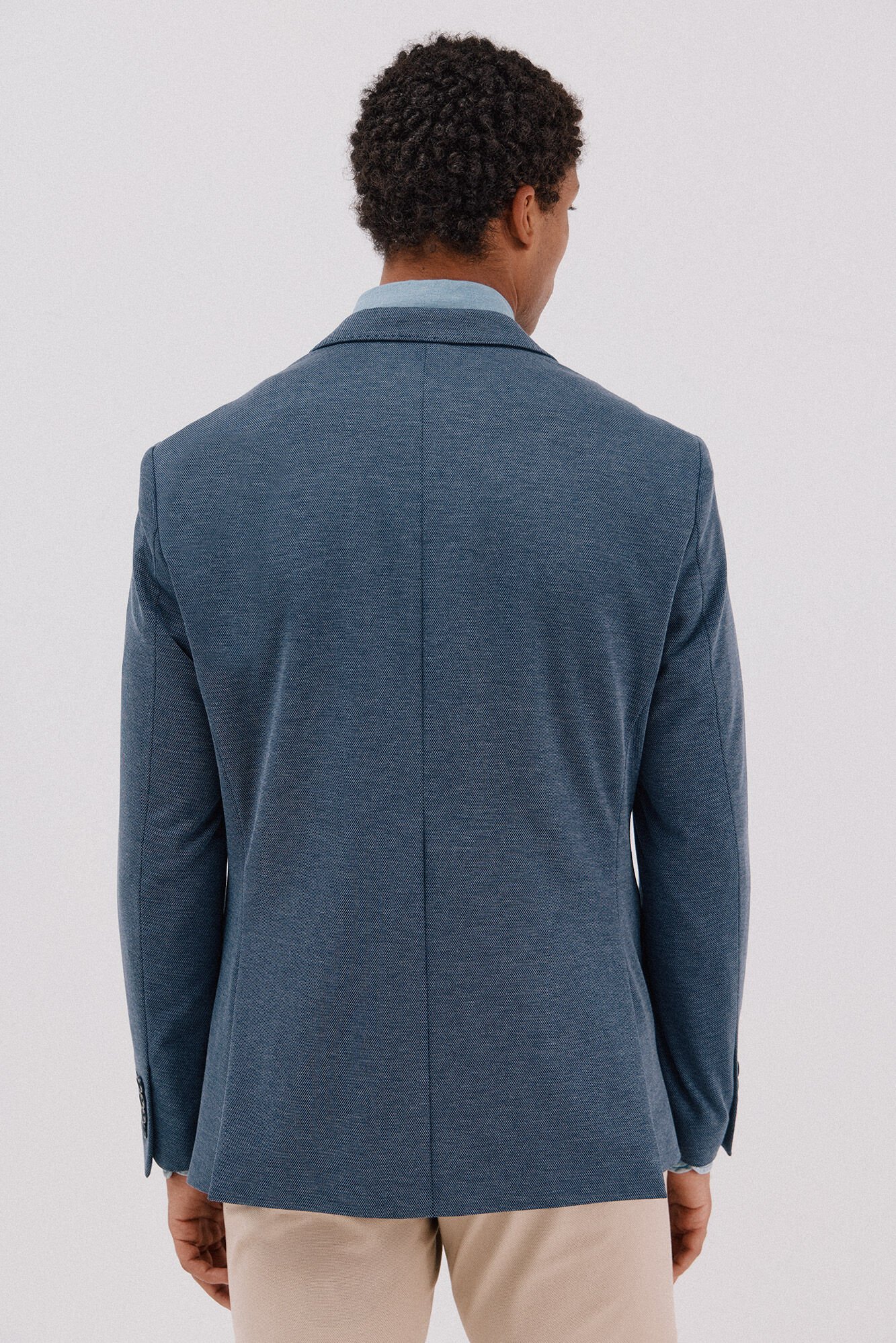 Cortefiel Jersey-knit blazer  Blue