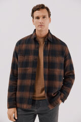 Cortefiel Quilted overshirt Brown