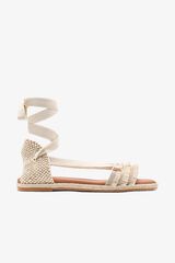 Popa Poipu fringed flat sandal Gold