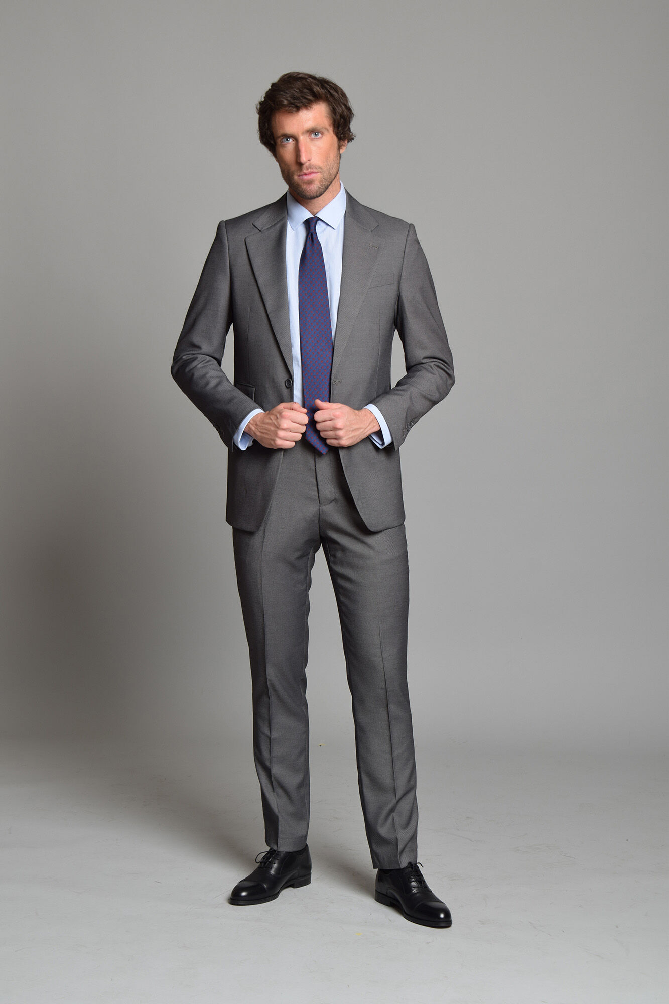 Cloking Birdseye Grey Suit British Collection Grey