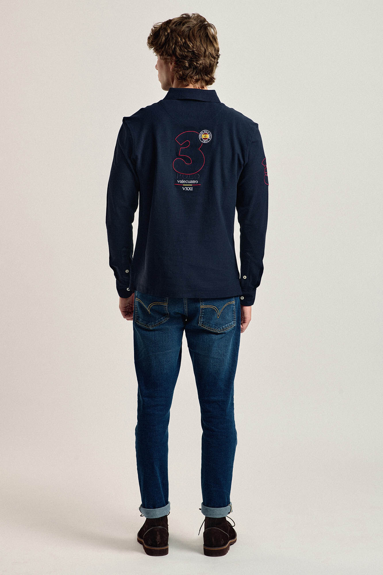 Valecuatro Polo Valecuatro de hombre azul marino escudo Espa&ntilde;a Azul marino