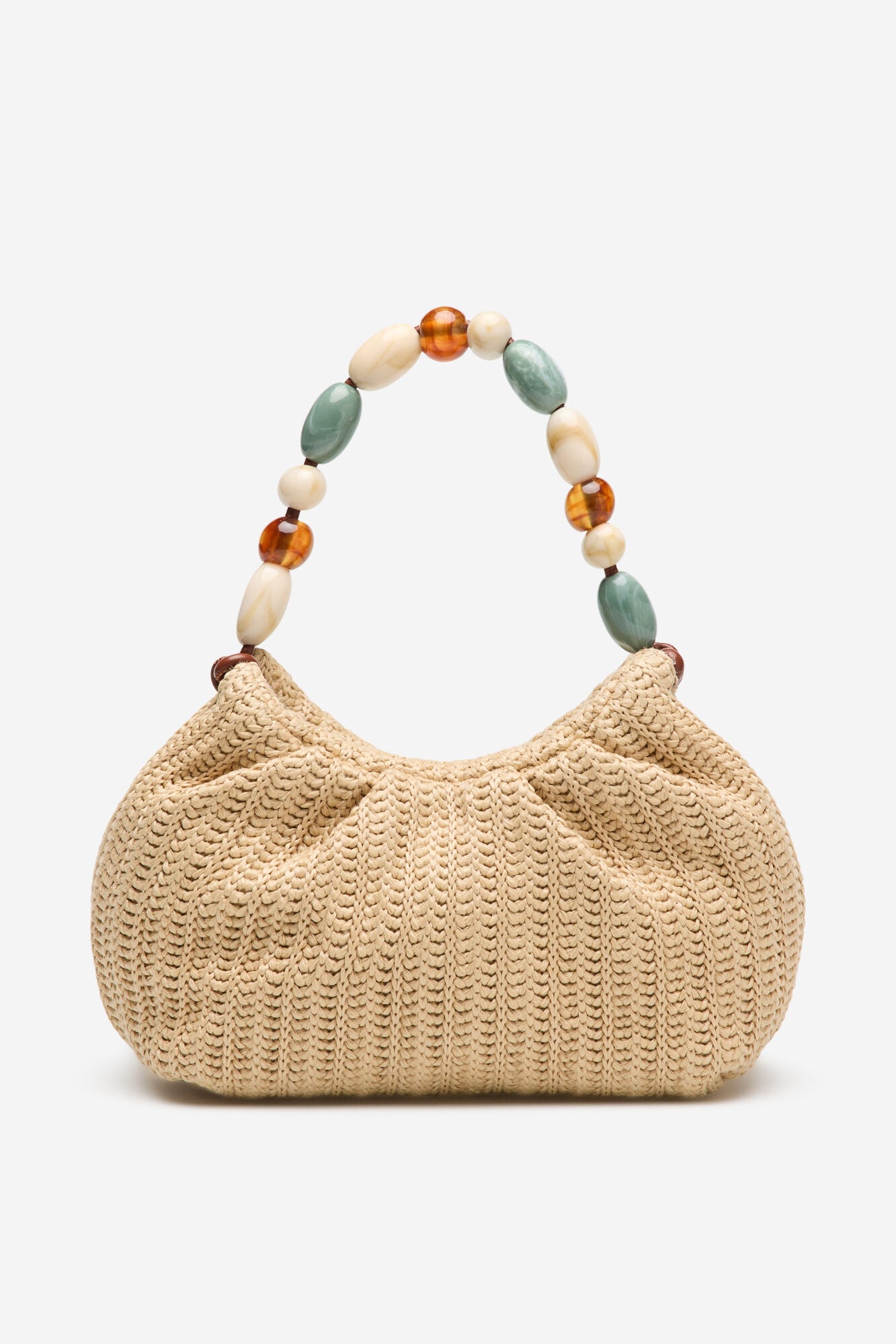 Cortefiel Raffia bag with fancy handle