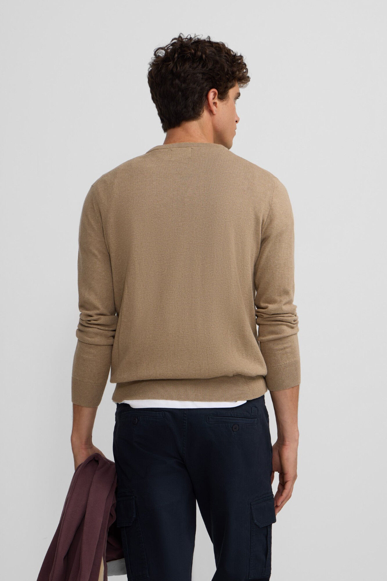 Silbon Camisola cl&aacute;ssico de gola redonda Tostado