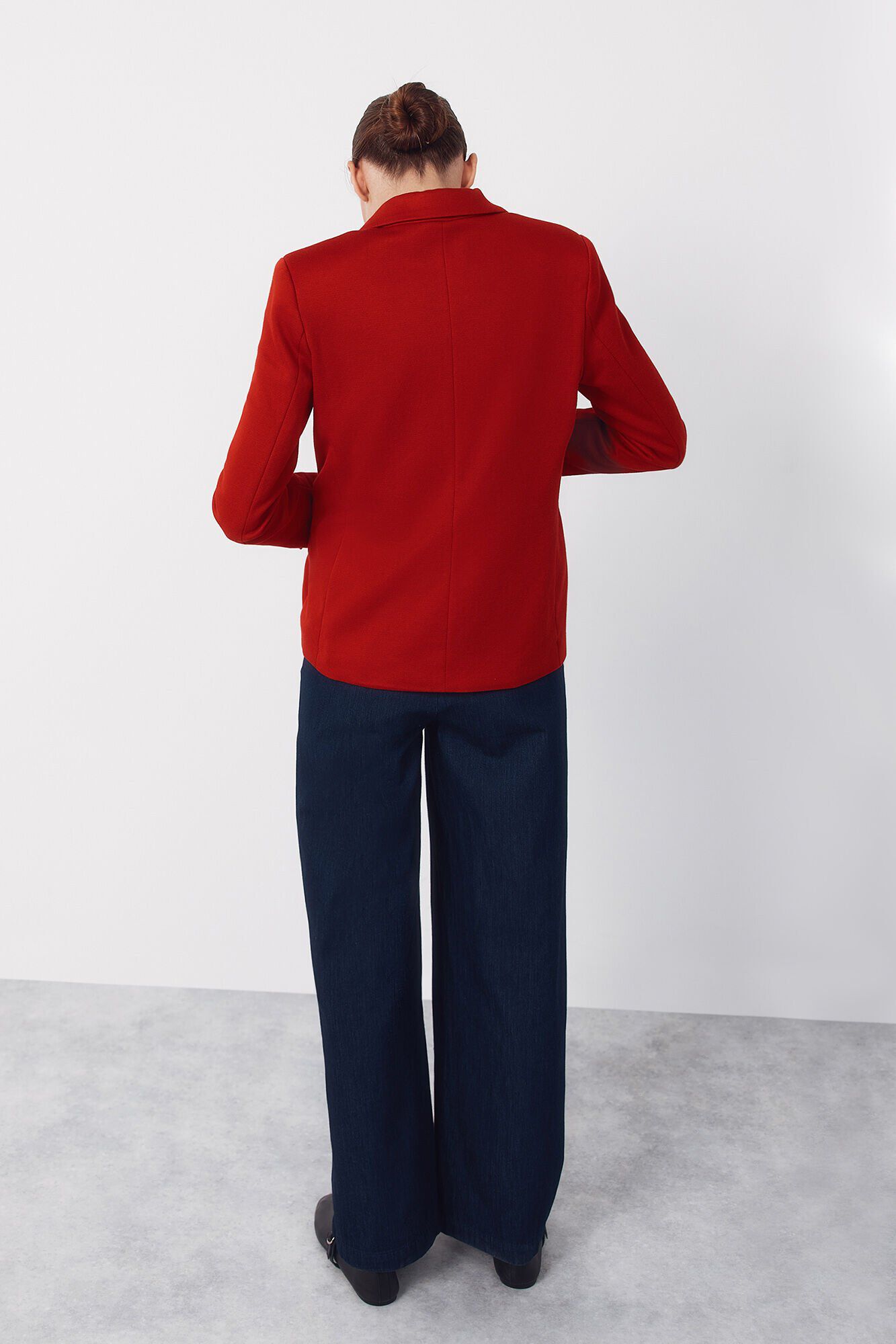 Cortefiel Piqu&eacute;-knit blazer Red