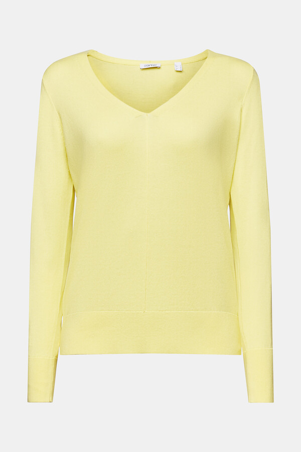 Cortefiel Relaxed-fit essential jumper in fine jersey-knit Yellow