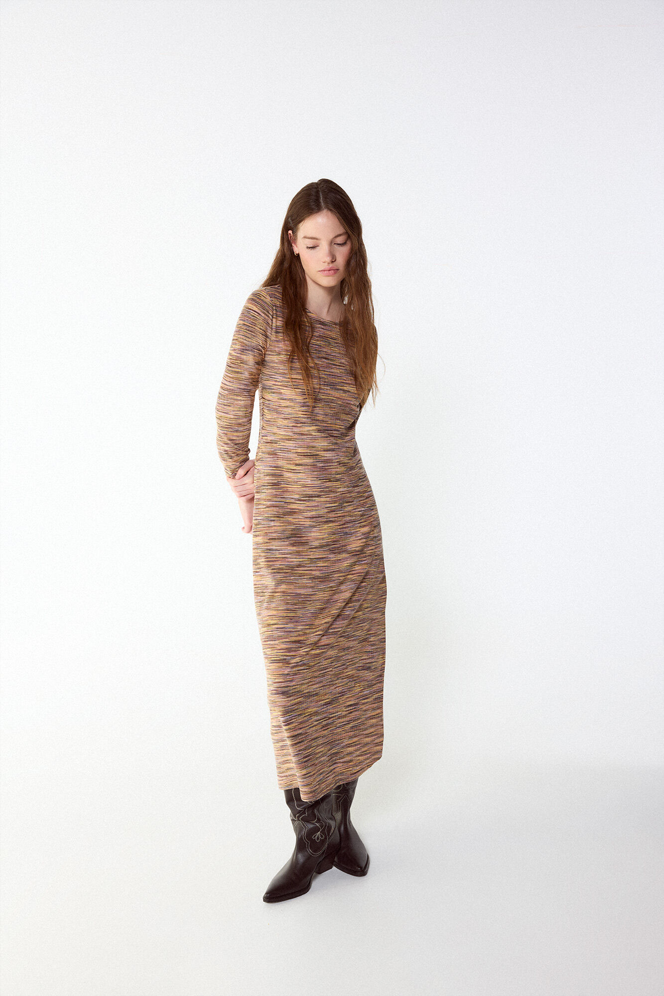 Slowlove Vestido punto melange Multicolorido