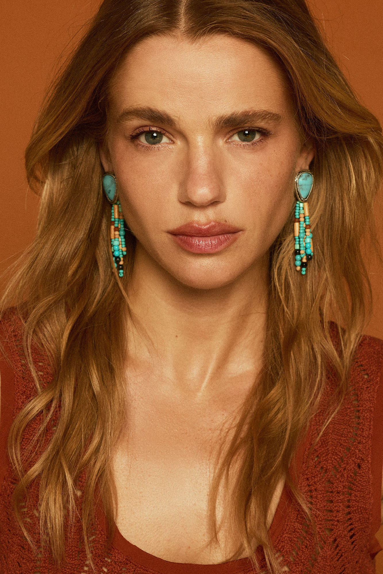 Slowlove Pendientes piedra y borla Multicolor