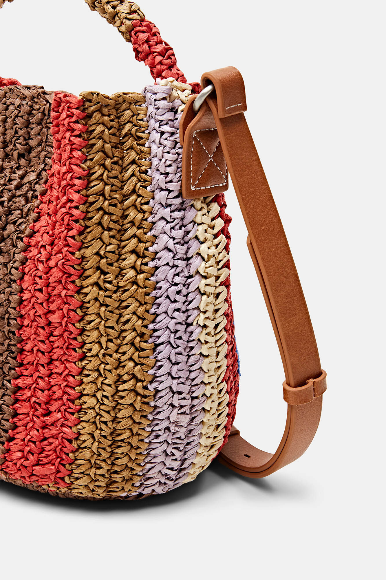 Esprit Striped woven paper crossbody bag Multicolour