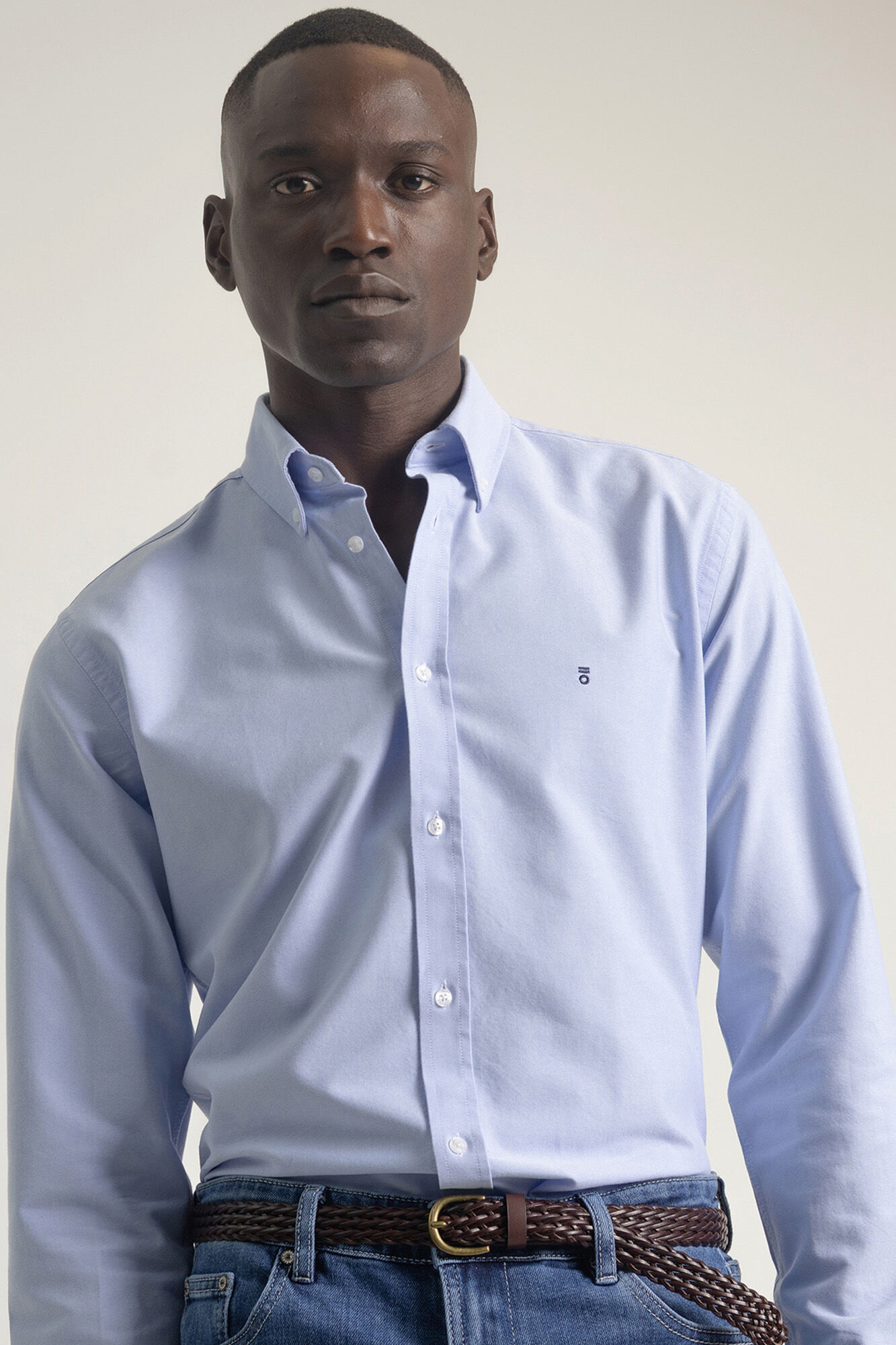 PuroEGO Camisa oxford de algod&atilde;o slim fit