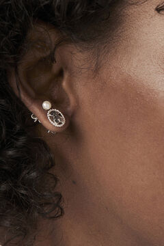 Cortefiel Camee silver earrings Grey