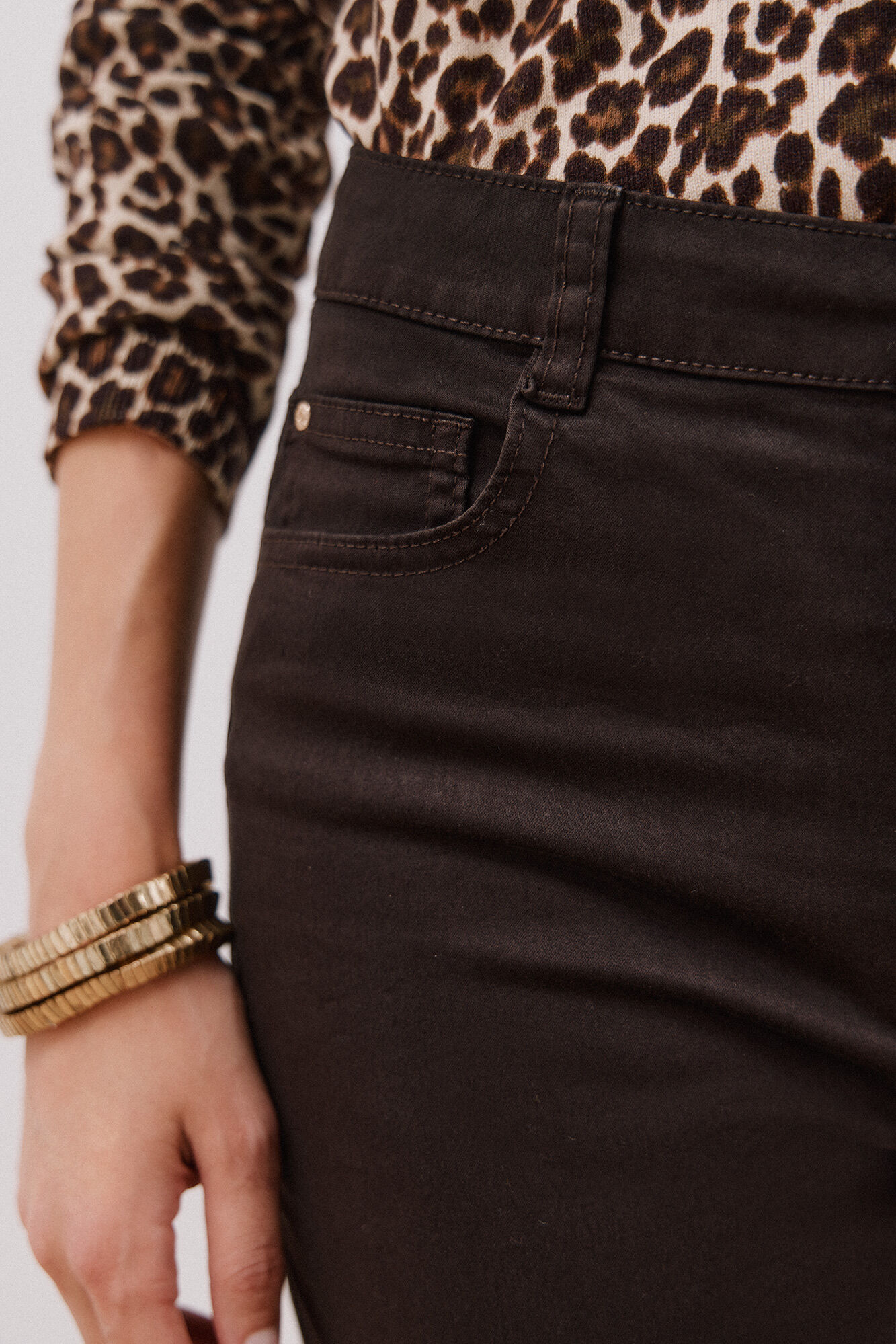 Cortefiel Sensational color pants Dark brown