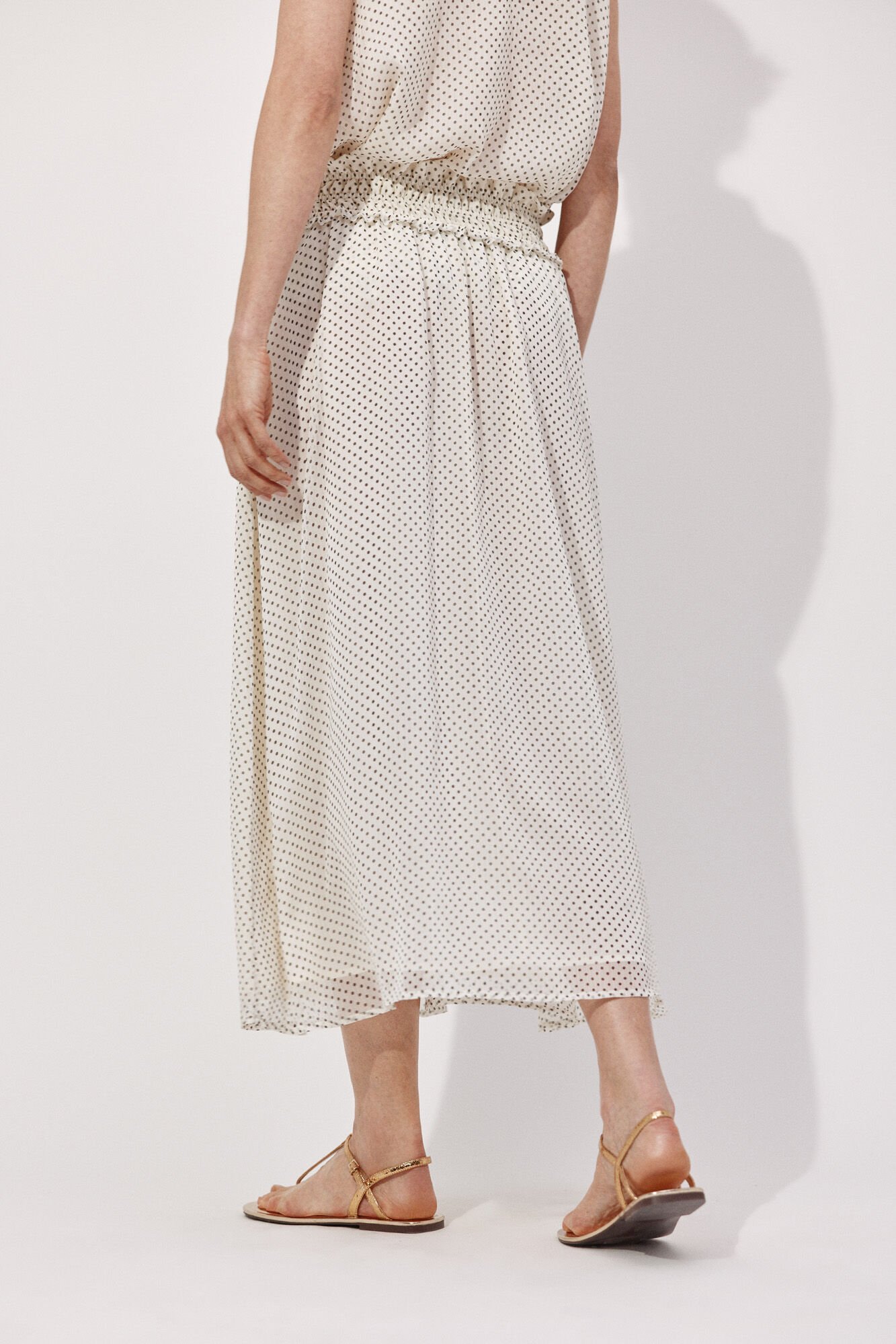 Cortefiel Polka dot polka-dots skirt Printed white