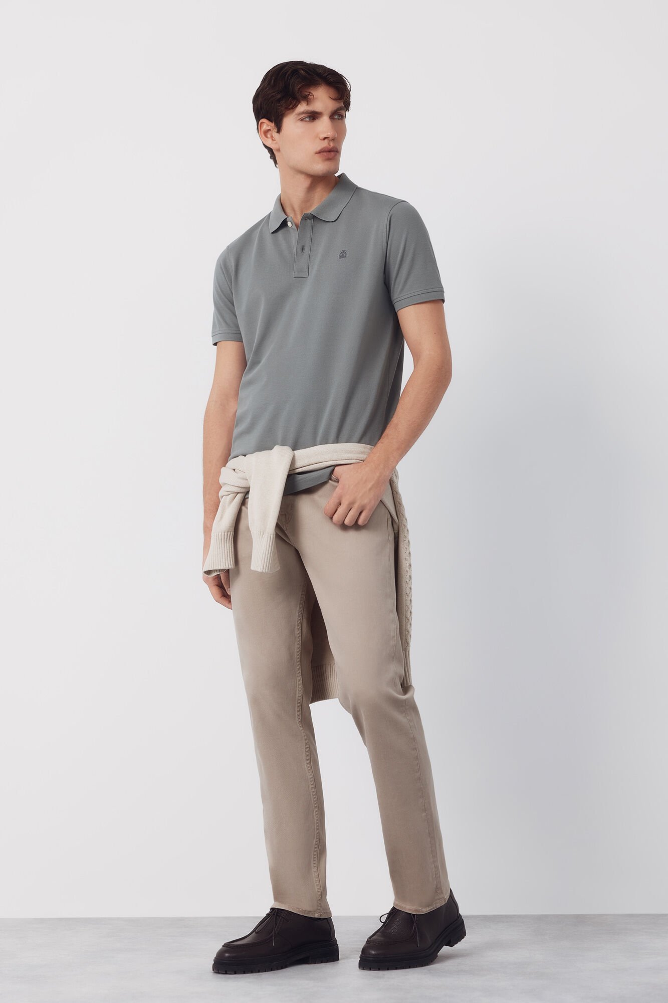 Cortefiel Polo b&aacute;sico de piqu&eacute; slim Verde