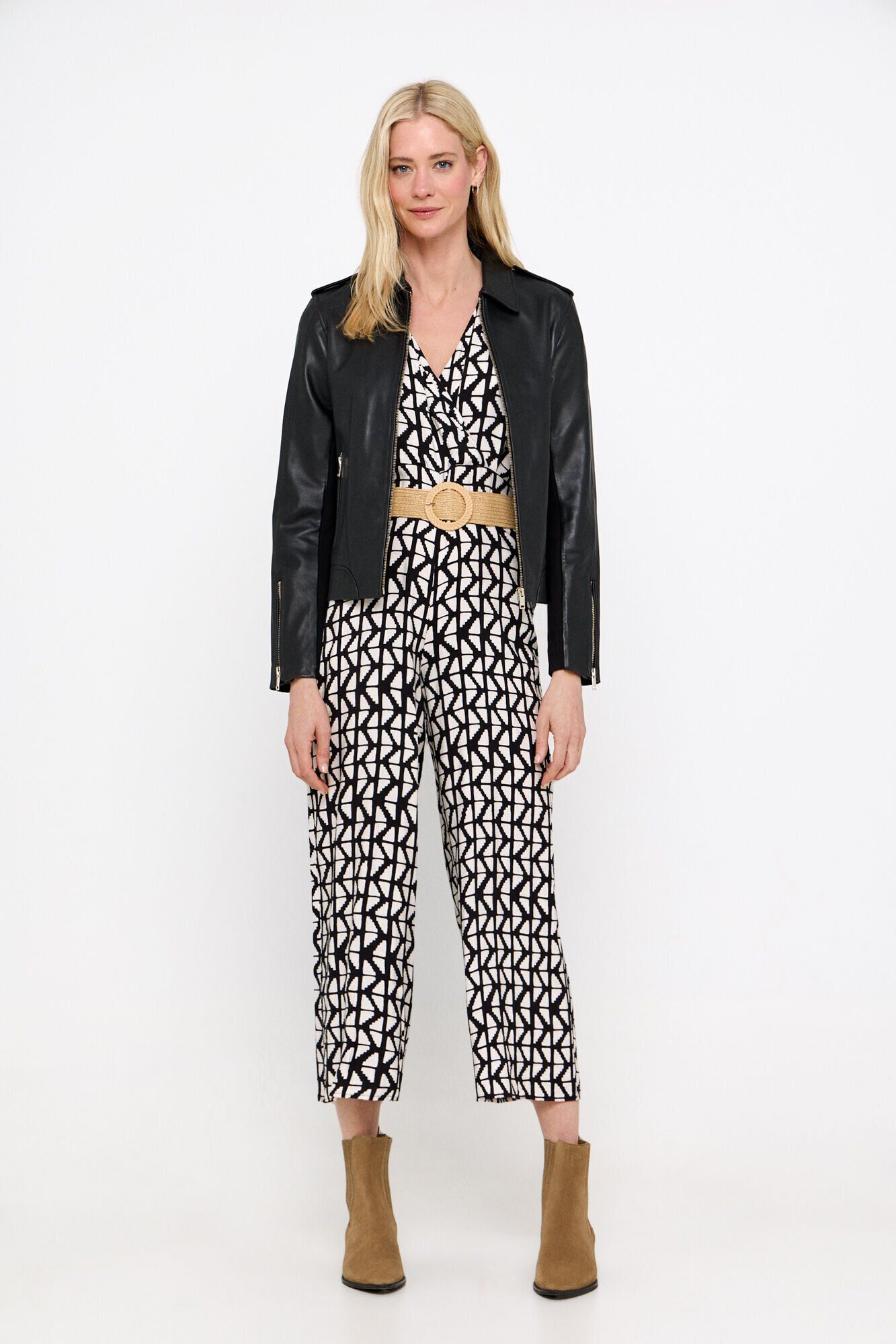 Cortefiel Cazadora de piel confort Negro