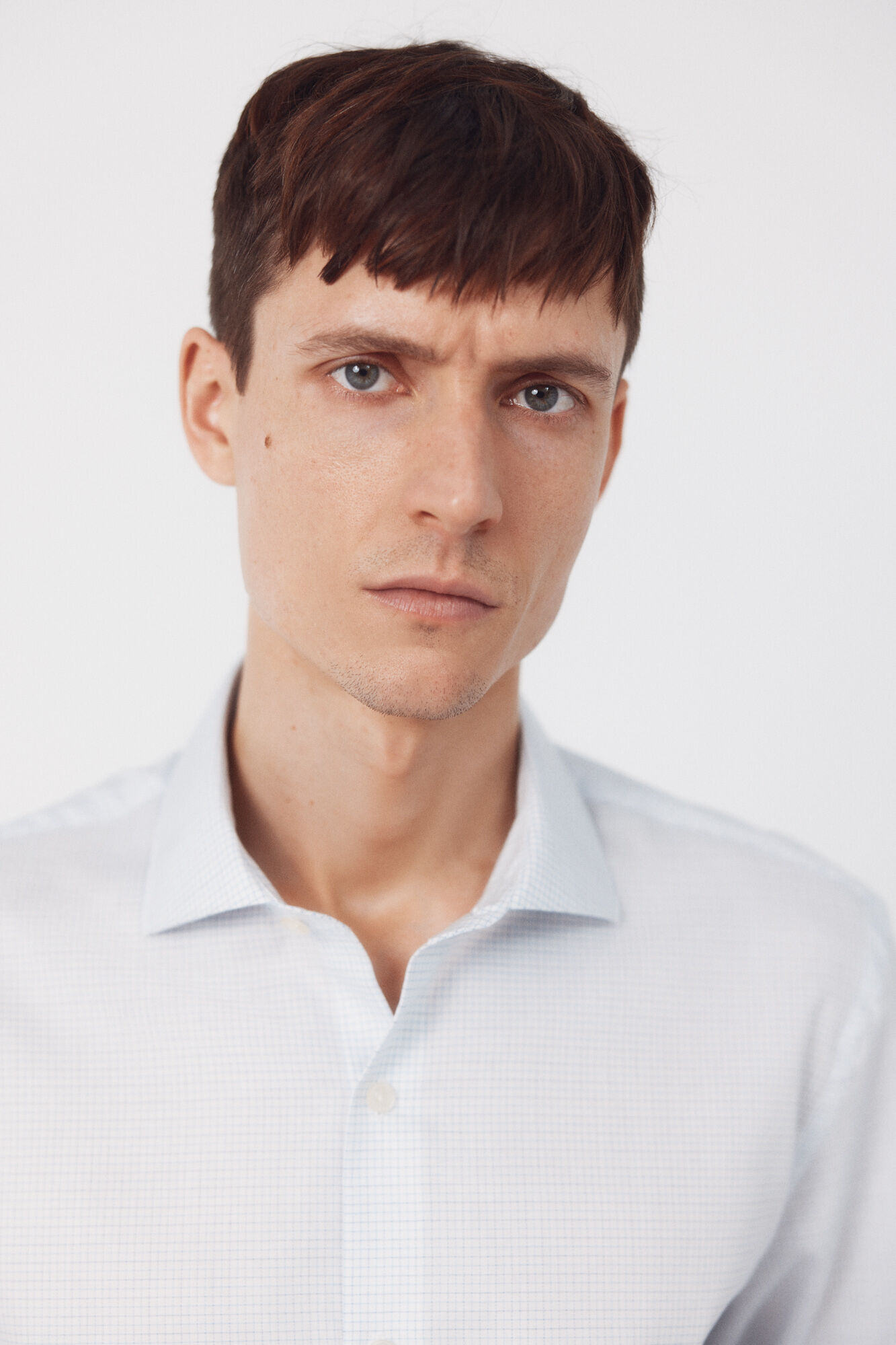 Cortefiel Easy-iron checked dress shirt Blue