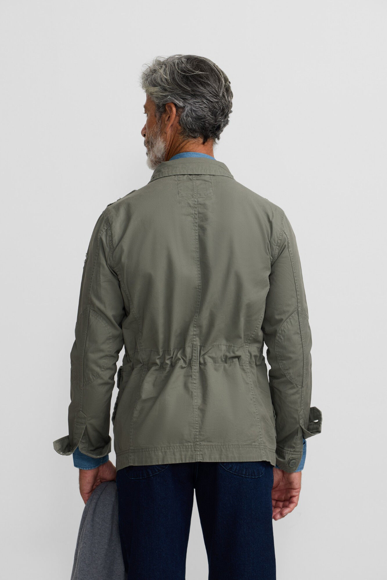 Silbon Casaco militar com manchas tingidas Verde