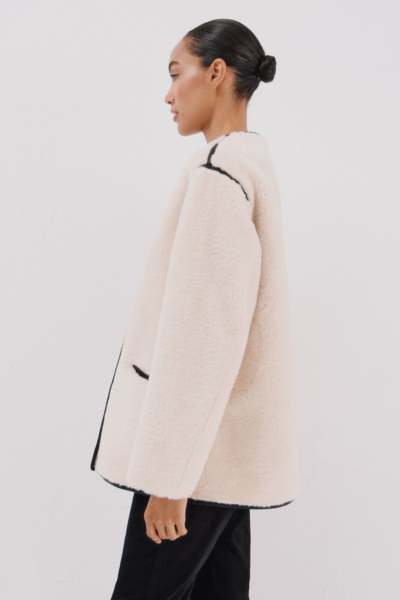 Cortefiel Bright double-sided effect jacket Ivory