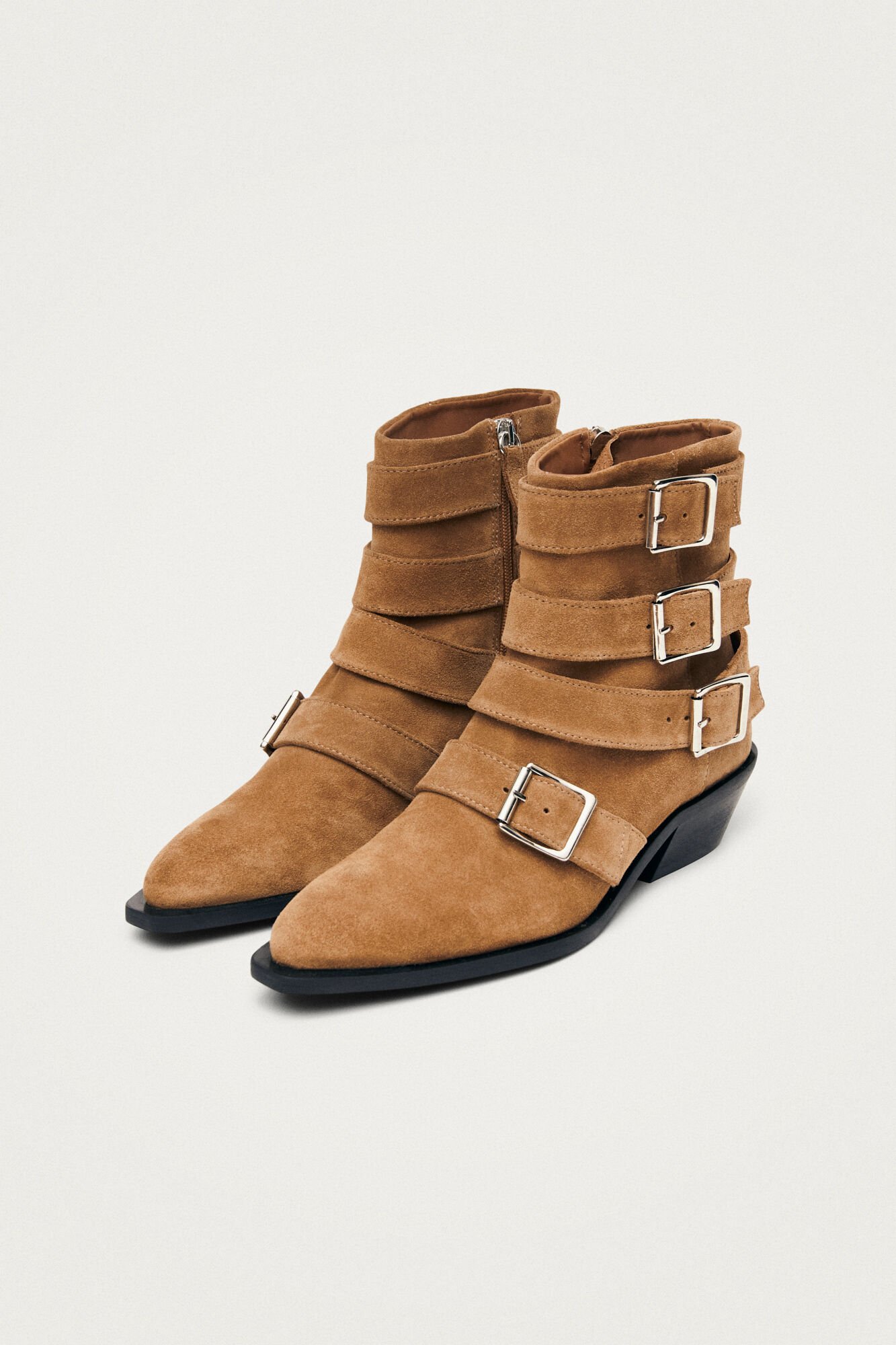 Alohas Botins de cano curto de couro camur&ccedil;a Eras Castanho