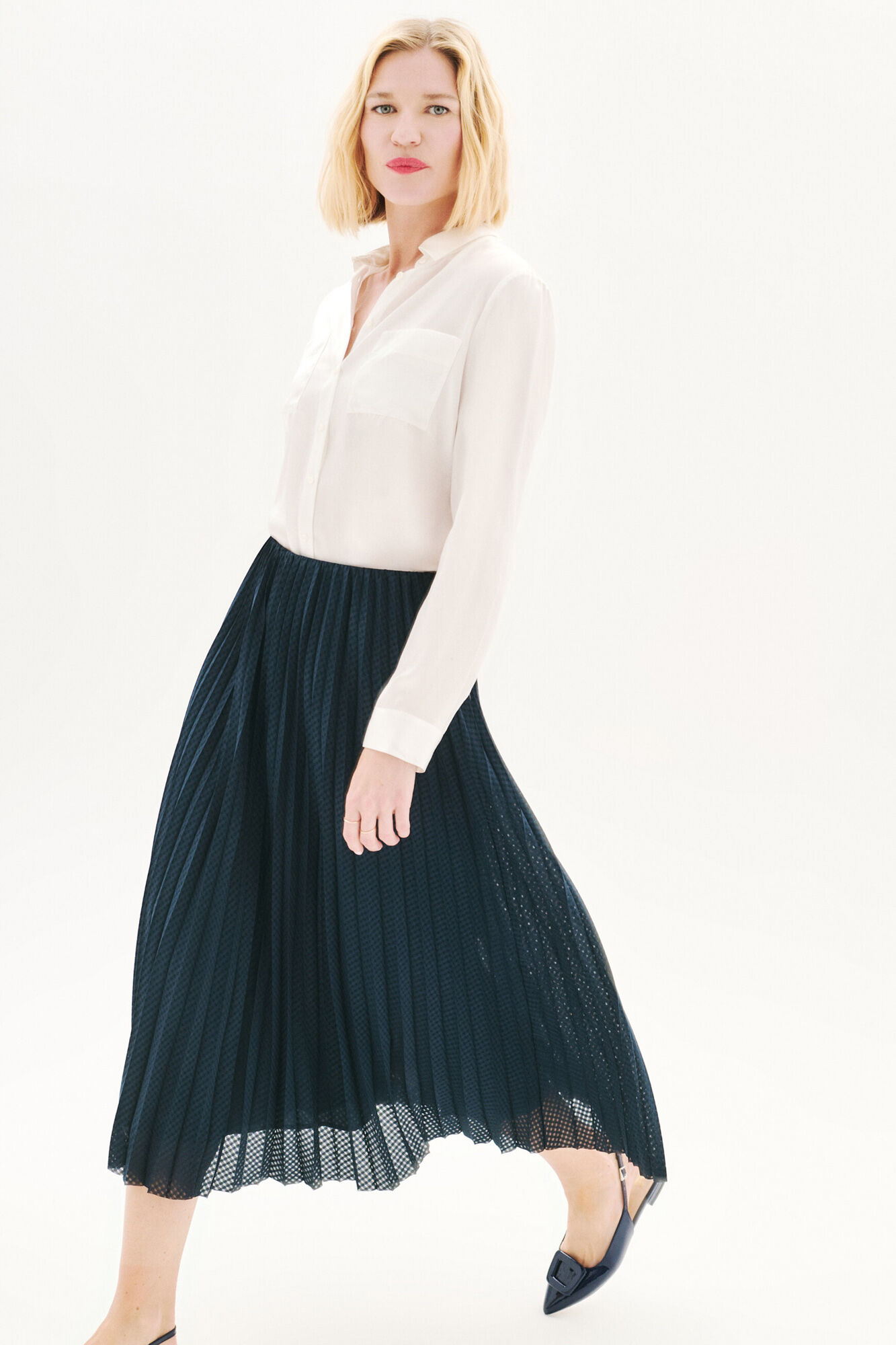 Caroll Pleated skirt Navy